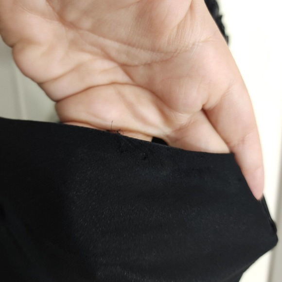 Sue Wong Womens Slip Dress Black Silk Rosette Midi Peasant Vtg 90s Y2K Fairy 14 - Picture 9 of 12